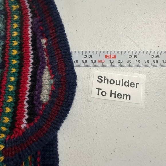 Casual Corner Womens Southwestern Boho Cardigan Size M Shetland Wool Vintage - Picture 6 of 7